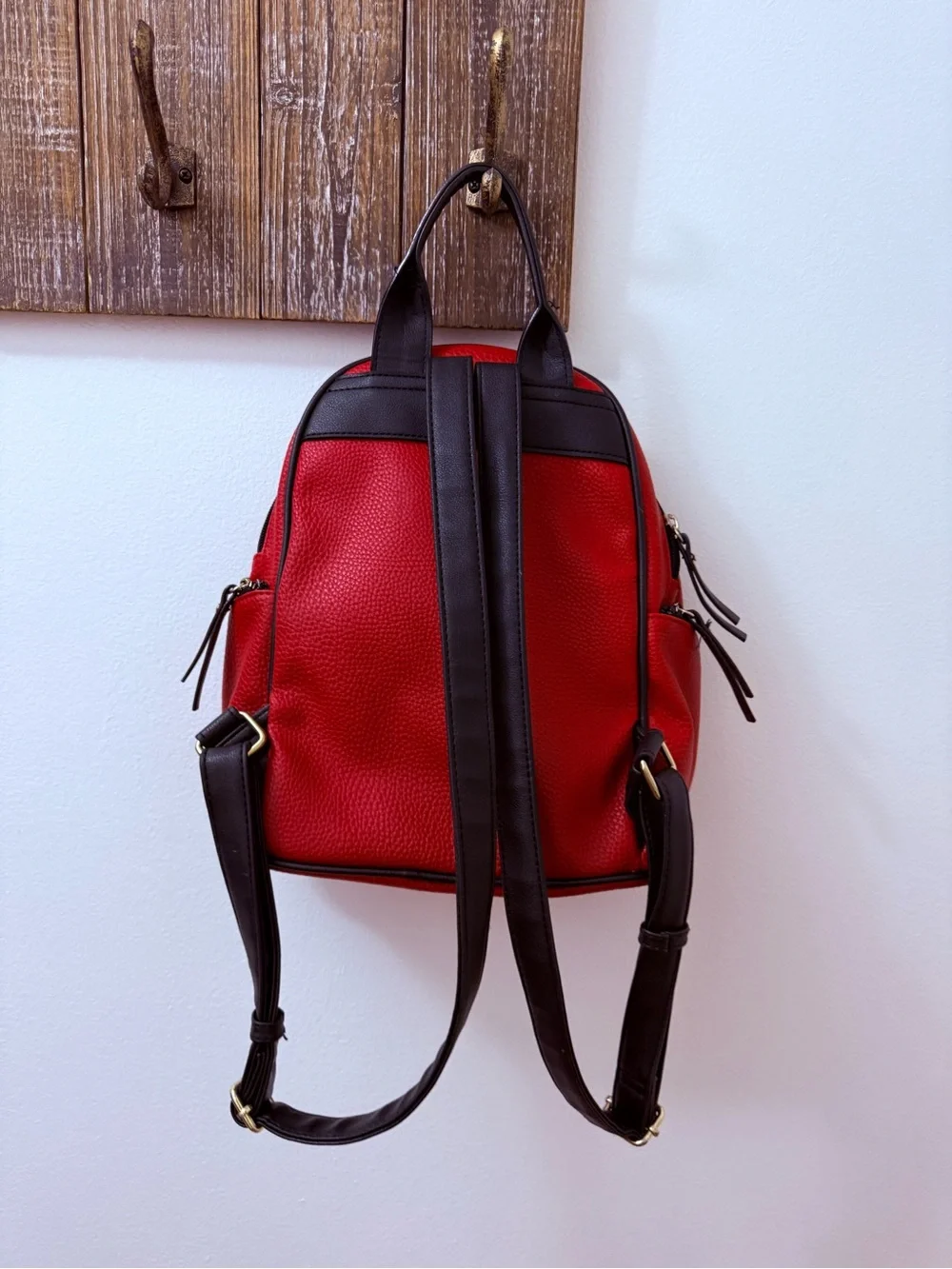 Juicy Couture Red Backpack with Black Trim and Gold Logo